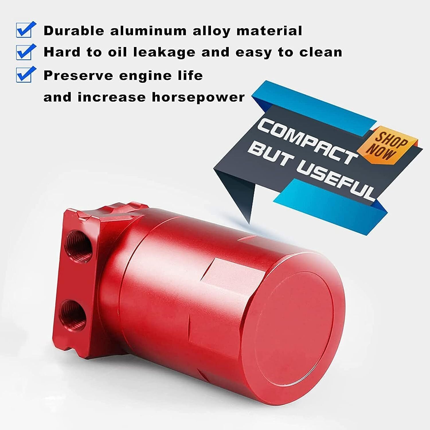 Oil Catch Can Kit Red Tank for 11-21 Ford F150 5.0L Raptor 2.7L 3.5L Ecoboost