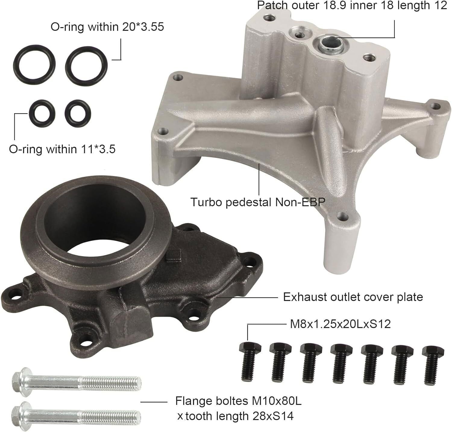 Turbo Pedestal W/Bolts+Exhaust Housing For 99.5-03 Ford Powerstroke Diesel 7.3L
