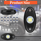 White LED Rock Lights Underbody Trail Rig Glow Lamp Offroad SUV Pickup NEW