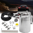Oil Catch Can Kit Reservoir Baffled Tank with NBR Hose Universal Aluminum Engine