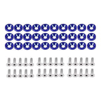 30Pcs Blue Billet Aluminum Fender Bumper Washer Bolt Engine Bay Screw Kit Parts