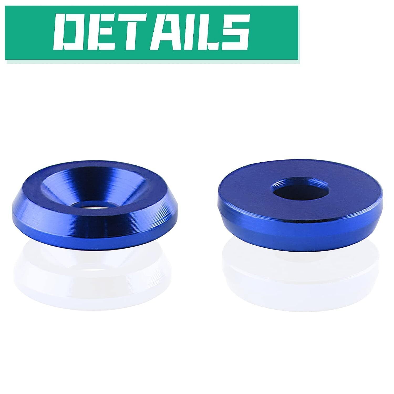 30Pcs Blue Billet Aluminum Fender Bumper Washer Bolt Engine Bay Screw Kit Parts