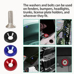 30Pcs Blue Billet Aluminum Fender Bumper Washer Bolt Engine Bay Screw Kit Parts