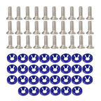 30Pcs Blue Billet Aluminum Fender Bumper Washer Bolt Engine Bay Screw Kit Parts