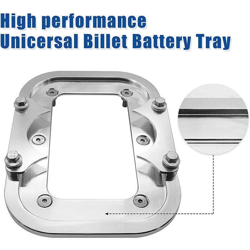 For Optima Battery 34/78 Billet Sliver Battery Relocation Tray Hold Down Mount