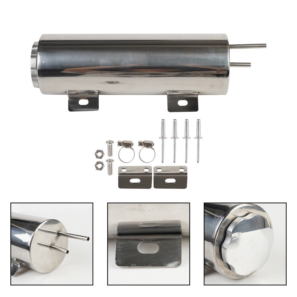 3" X 9" Silver Radiator Air-Oil Separator 32 OZ Polished Aluminum Universal