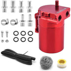 Universal Oil Catch Can Kit Aluminum Baffled Reservoir with 3/8" Fuel Line