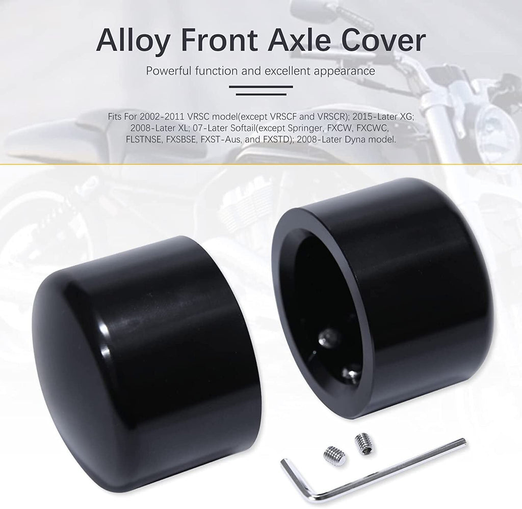 Front Axle Caps Compatible for Harley Davidson Touring Softail Sportster 02-23