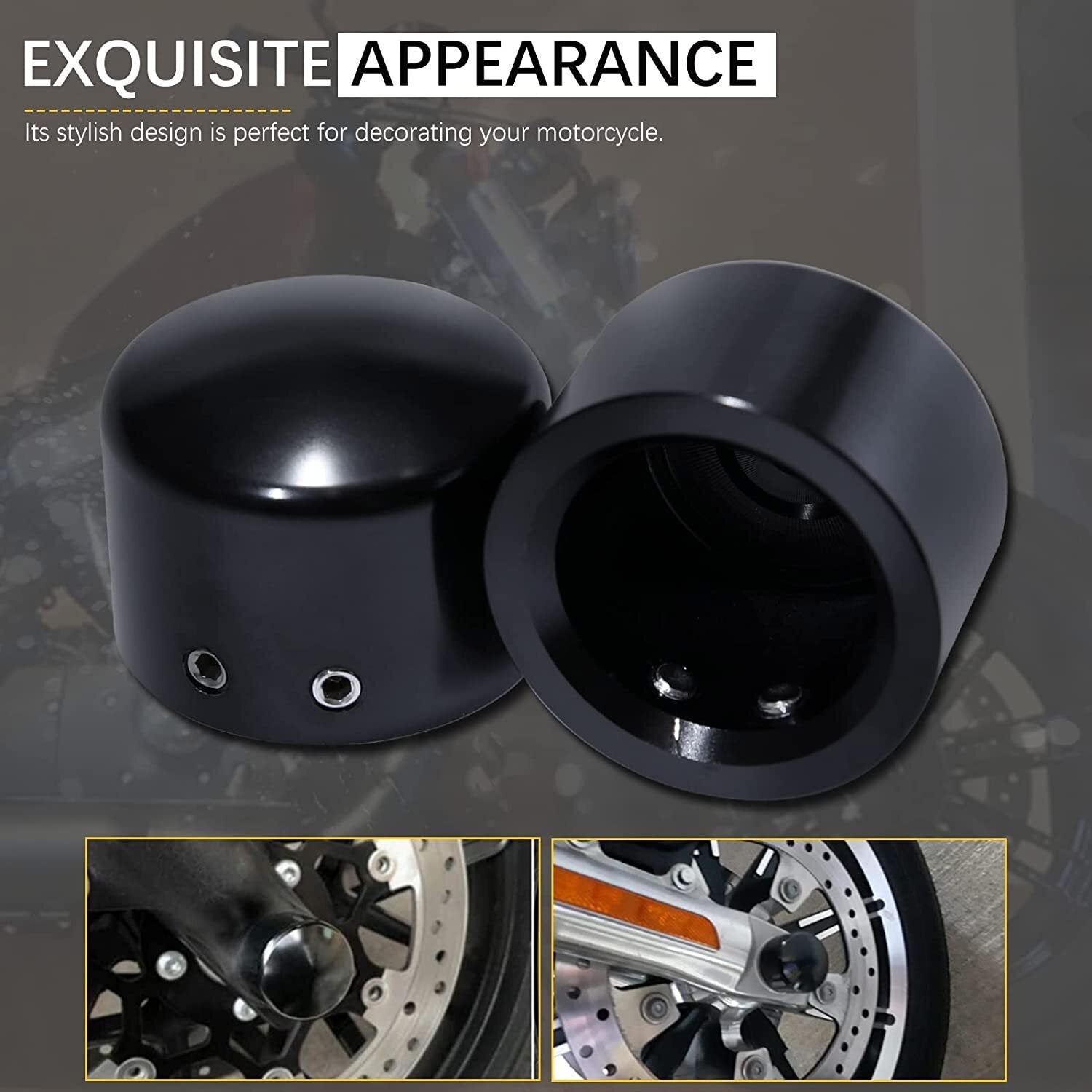 Front Axle Caps Compatible for Harley Davidson Touring Softail Sportster 02-23