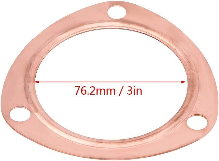 2 x 3" Inch Copper Header Exhaust Collector Gaskets Flanges Universal 3 Bolt USA