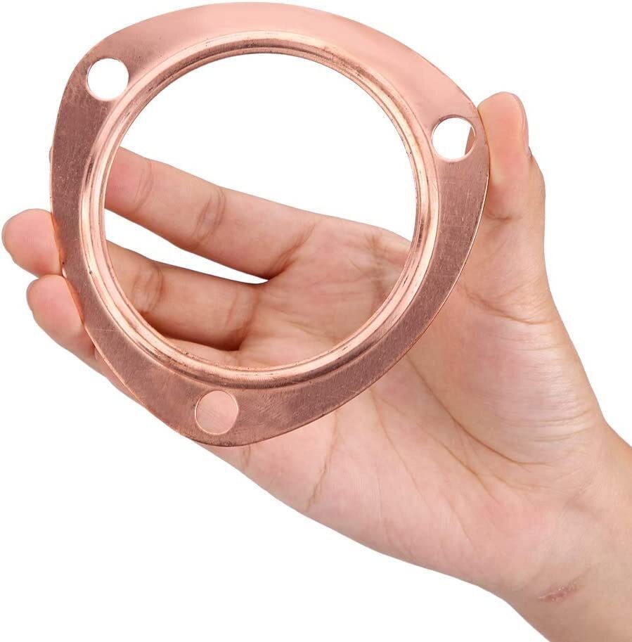 2 x 3" Inch Copper Header Exhaust Collector Gaskets Flanges Universal 3 Bolt USA