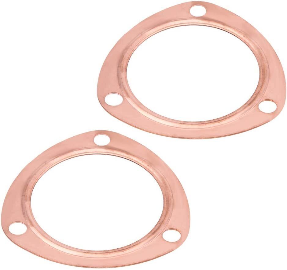 2 x 3" Inch Copper Header Exhaust Collector Gaskets Flanges Universal 3 Bolt USA