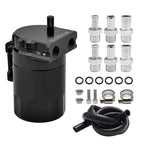 Black Oil Catch Can Tank Baffled Reservoir Aluminum Car Truck Engine Parts