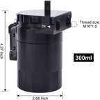 Black Oil Catch Can Tank Baffled Reservoir Aluminum Car Truck Engine Parts