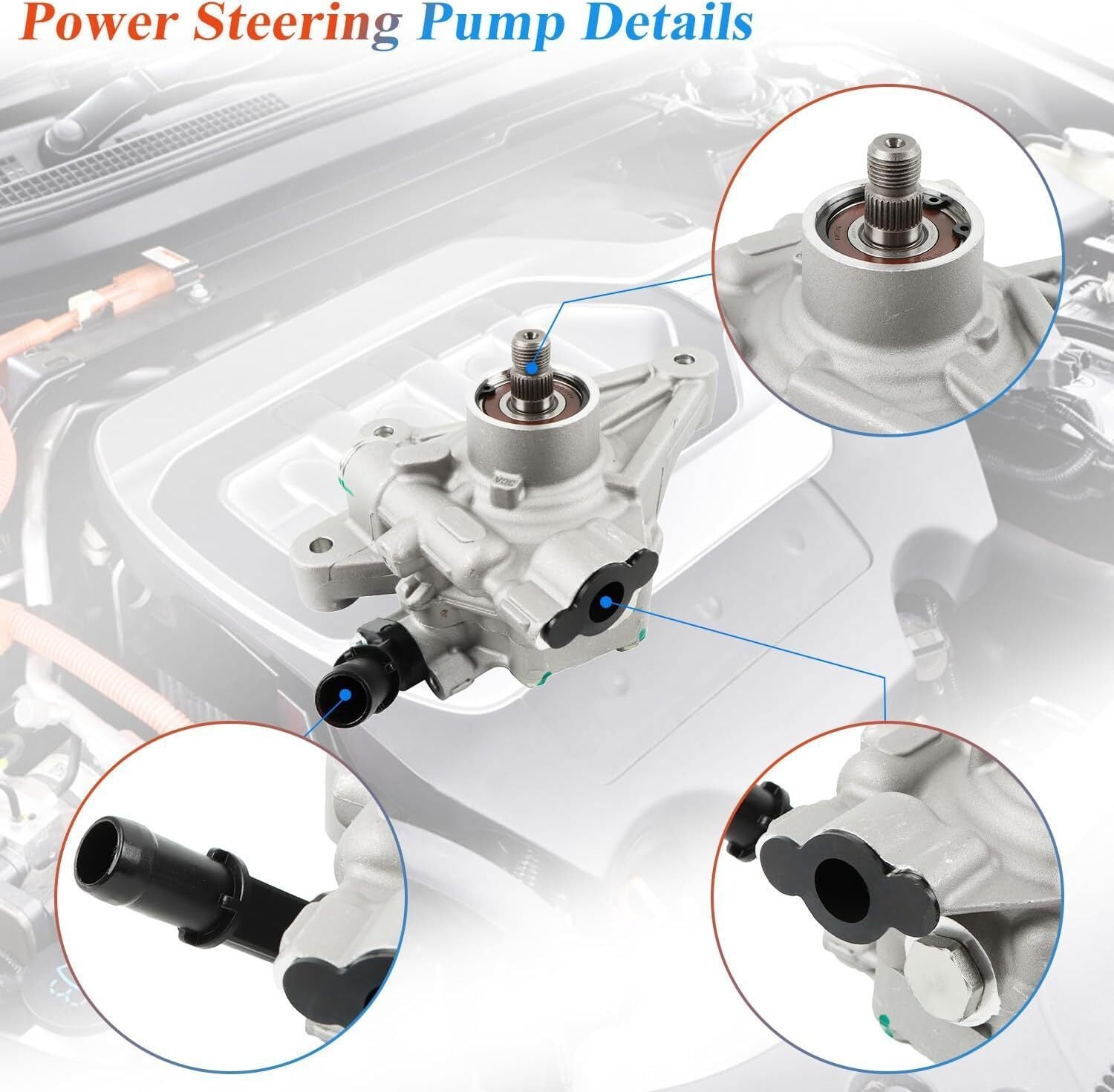 Power Steering Pump 21-534 For 2011-2017 Honda Odyssey Pilot Ridgeline 96-665 US