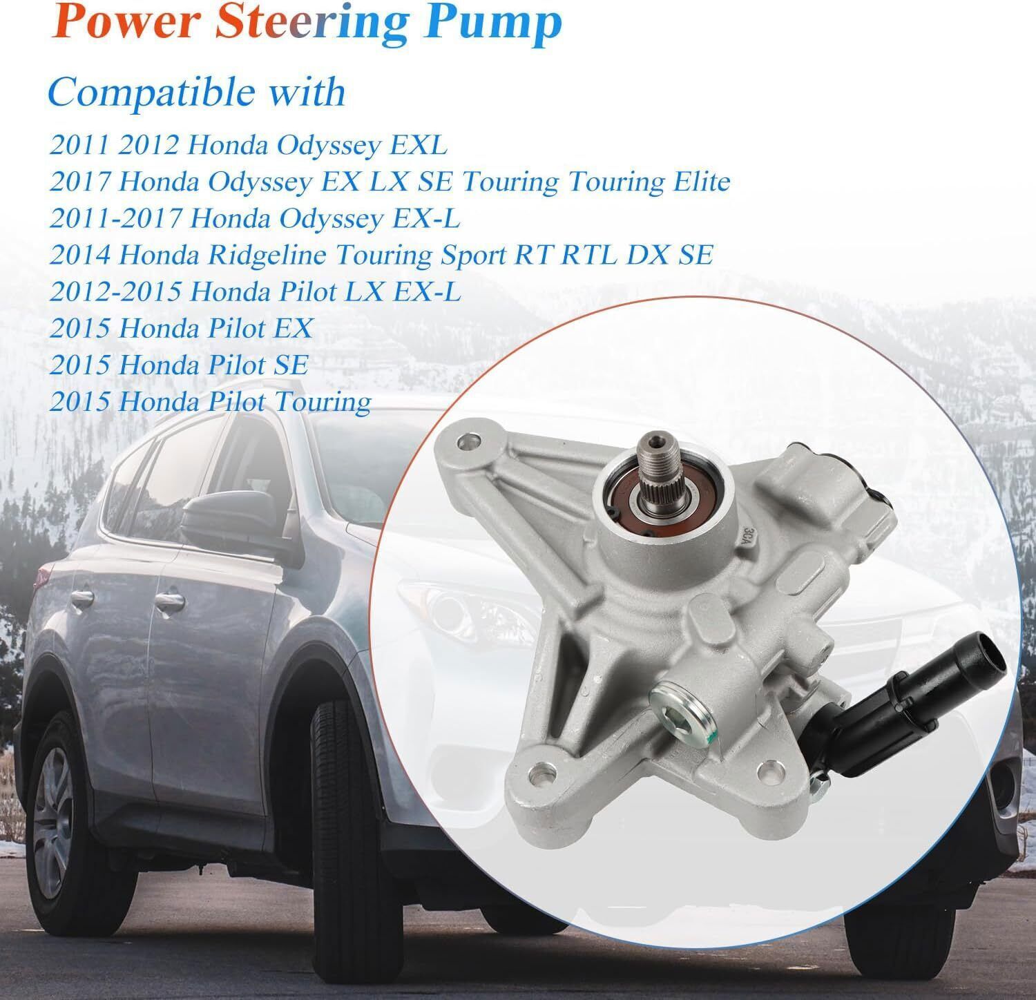 Power Steering Pump 21-534 For 2011-2017 Honda Odyssey Pilot Ridgeline 96-665 US