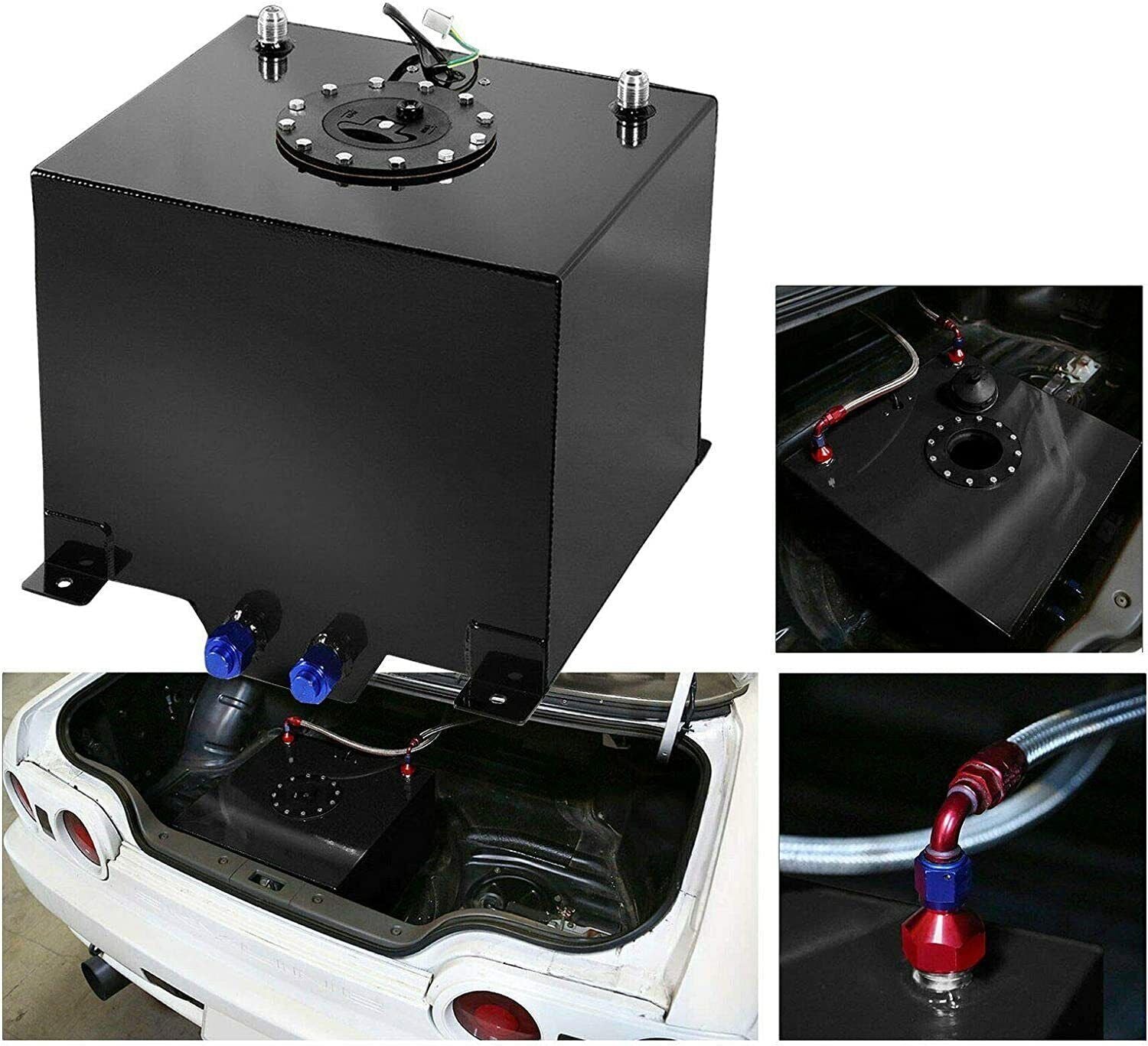 8 Gallon Aluminum Racing Drift Strip Fuel Cell Gas Tank W/Level Sender Universal