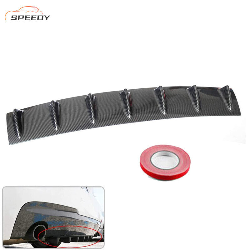 1 x Carbon Style Rear Lower Bumper Diffuser Fin Spoiler Lip Wing Splitter 34"x6"