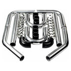 2.5" 63mm Polished Aluminum Intercooler Pipe Kit + Black Hose + Clamp Universal