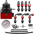 Universal Adjustable Fuel Pressure Regulator Kit 0-100psi Guage AN6 Fittings