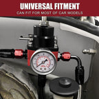 Universal Adjustable Fuel Pressure Regulator Kit 0-100psi Guage AN6 Fittings