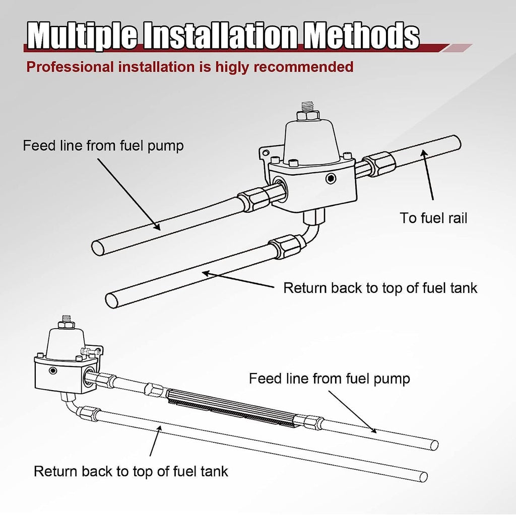 Universal Adjustable Fuel Pressure Regulator Kit 0-100psi Guage AN6 Fittings