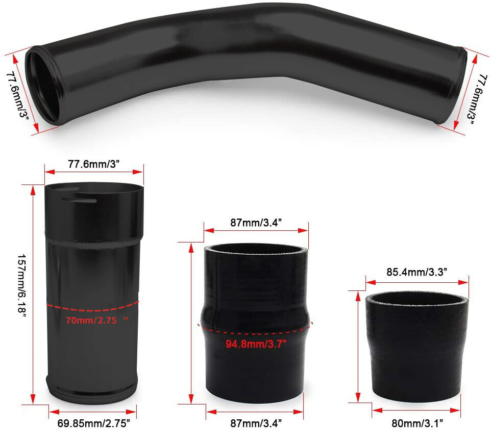 Hot Cold Side Intercooler Pipe Fit for Ford 6.7L Powerstroke Diesel 11-16 Part