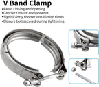 2PCS 3.5" Steel V-Band Bolt Clamp Kit Male/Female for Turbo Vband