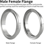 2PCS 3.5" Steel V-Band Bolt Clamp Kit Male/Female for Turbo Vband