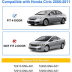 4-Piece Outer Window Belt Molding Set for 2006-2011 Honda Civic Sedan