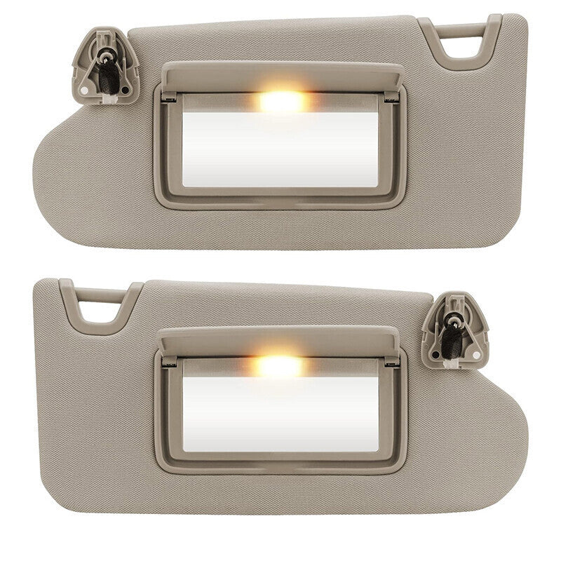 1 Pair Beige Sun Visor Driver & Passenger w/ Light For Nissan Altima 2013-2018