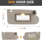 1 Pair Beige Sun Visor Driver & Passenger w/ Light For Nissan Altima 2013-2018