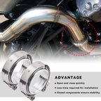 4PCS 3 Inch V Band Clamp Kit w Male Female Flange Mild Steel Turbo Exhaust 3"