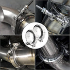 4PCS 3 Inch V Band Clamp Kit w Male Female Flange Mild Steel Turbo Exhaust 3"