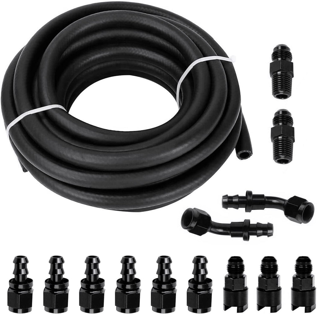 6AN 3/8" LS Swap EFI Fuel Line Fitting Set Complete Conversion Swivel Adapter
