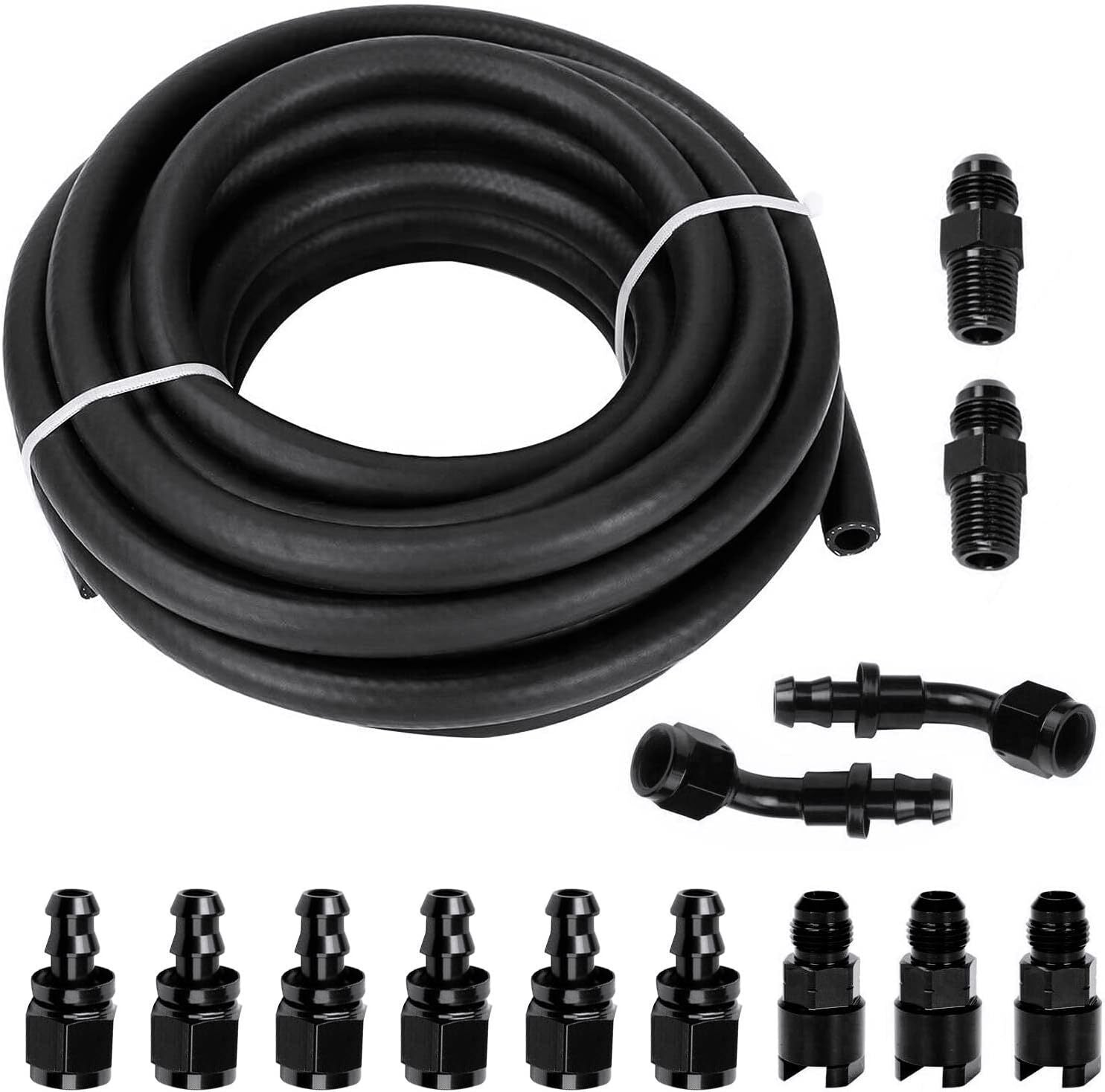 6AN 3/8" LS Swap EFI Fuel Line Fitting Set Complete Conversion Swivel Adapter
