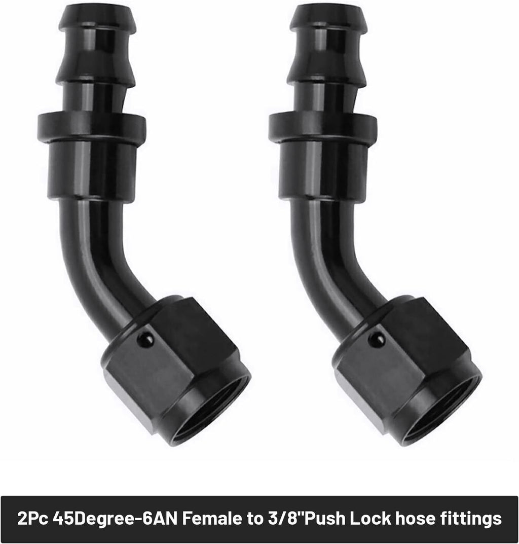 6AN 3/8" LS Swap EFI Fuel Line Fitting Set Complete Conversion Swivel Adapter