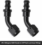 6AN 3/8" LS Swap EFI Fuel Line Fitting Set Complete Conversion Swivel Adapter