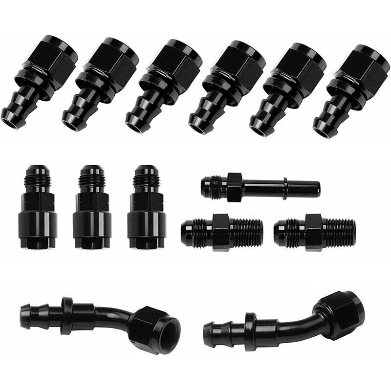 6AN 3/8" LS Swap EFI Fuel Line Fitting Set Complete Conversion Swivel Adapter
