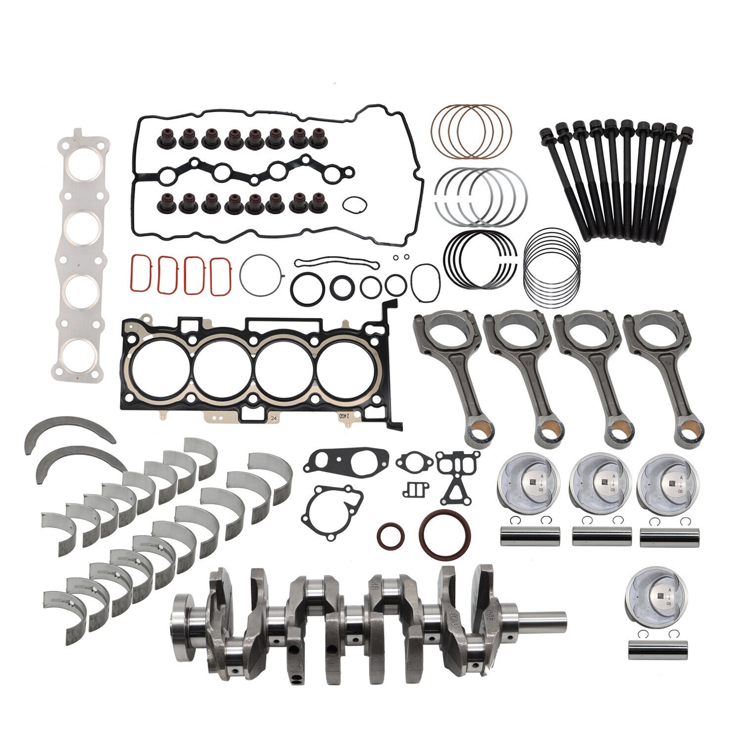 G4KJ 2.4L Engine Rebuild Overhaul Kit - Crankshaft / Con Rods For HYUNDAI KIA