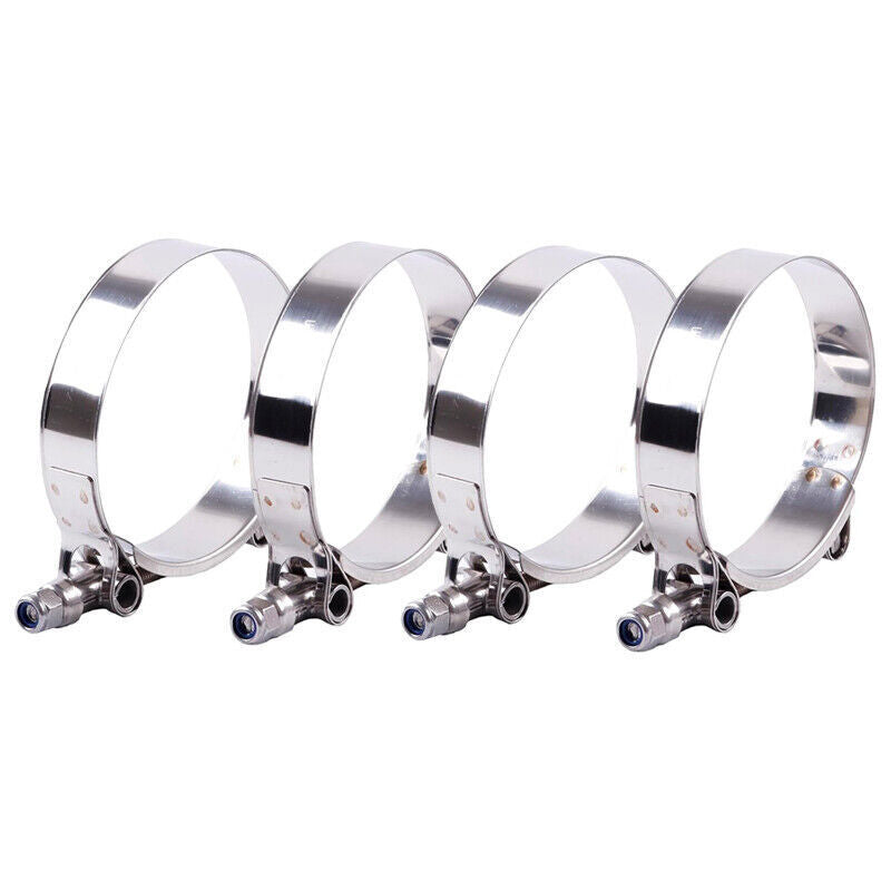 4PCS 3.5" STAINLESS STEEL T-BOLT TURBO SILICONE HOSE CLAMP INTERCOOLER 95-103MM