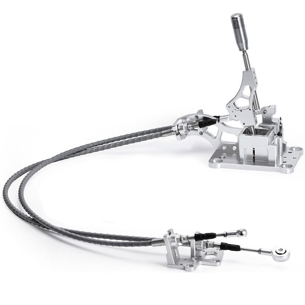 Trans Bracket Shifter Box Shift Cable Linkage w/ Knob for Honda K20 K24 K-Series