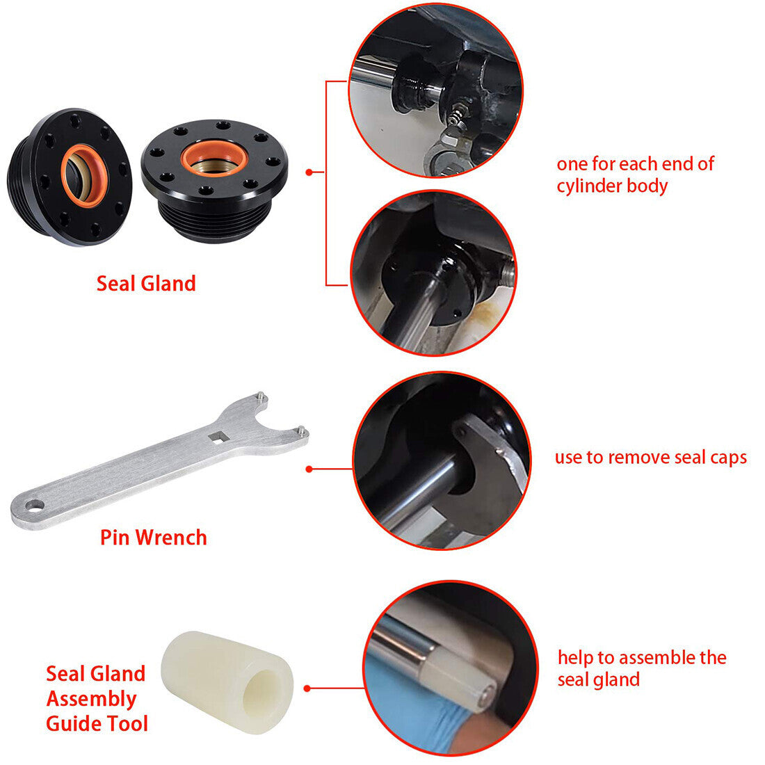 HS5157 Front Mount Hydraulic Steering Cylinder Seal Kit for SeaStar HC5345HC5358