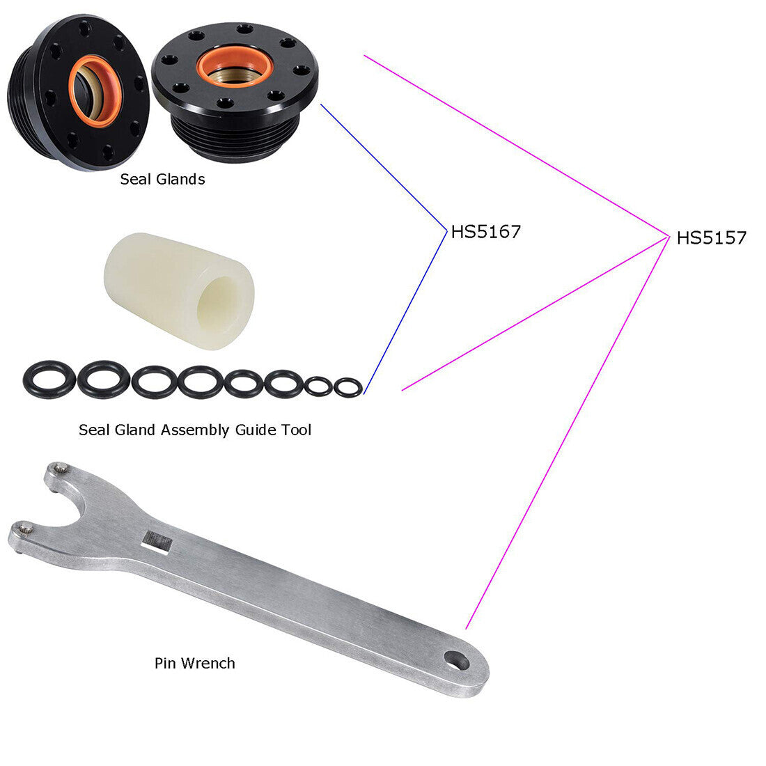 HS5157 Front Mount Hydraulic Steering Cylinder Seal Kit for SeaStar HC5345HC5358