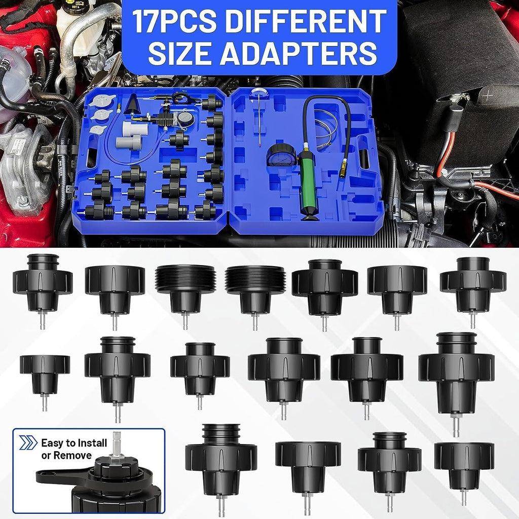 Universal Radiator Pressure Tester Vacuum Type Cooling System Refill Tool Set