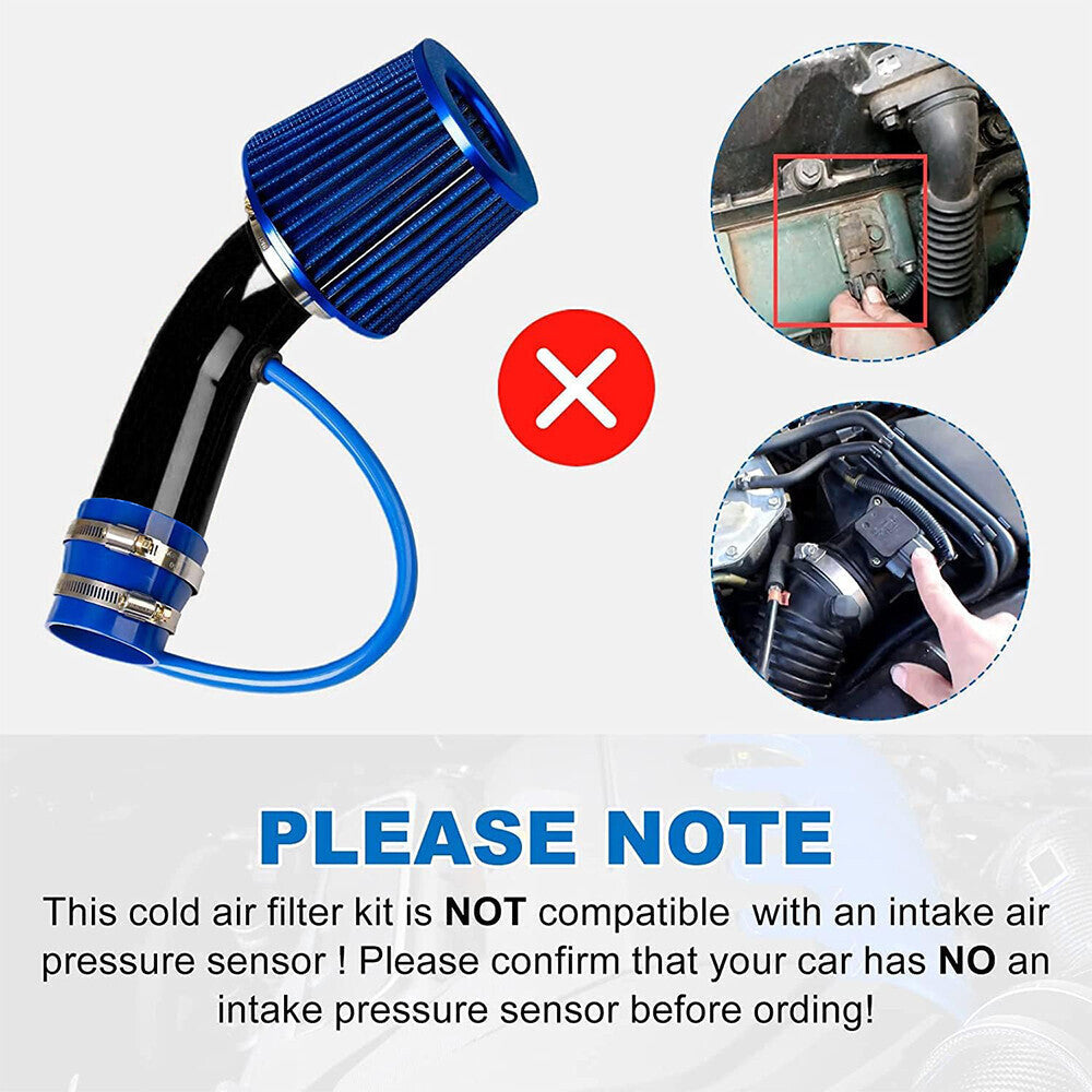 3'' Inch Cold Air Intake Filter Power Flow Hose Induction Pipe Kit System