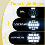 Pair 7" Inch Round LED Headlights Halo Angle Eyes For Jeep Wrangler JK LJ TJ CJ