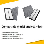 Engine and Cabin Air Filter Set CA12061 CF10134 for Honda Acura
