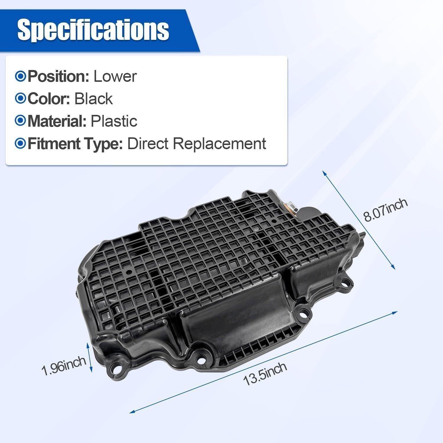 Lower Engine Oil Pan For 2016-2022 Infiniti Q50 3.0T AWD ONLY 111105CB2B Black