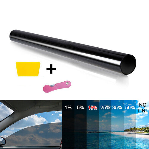 15% VLT Automotive Window Tint Film Roll 20 in x 10 ft Black
